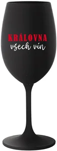 Černá sklenice na víno KRÁLOVNA VŠECH VÍN 350 ml