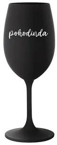 Černá sklenice na víno POHODINDA 350 ml
