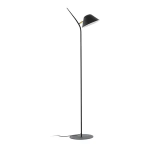 Černá stojací lampa Aurelia s kovovým stínidlem