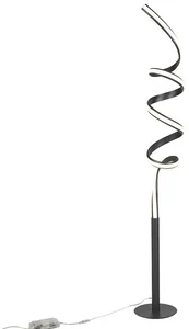 Černá stojací lampa s LED a stmívačem Twisted