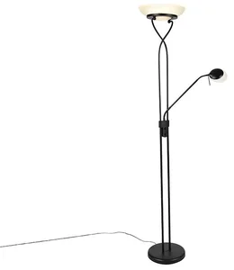 Černá stojací lampa s LED lampičkou a stmívačem Empoli