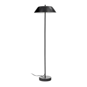 Černá stojací lampa Sayra s kovovým stínidlem