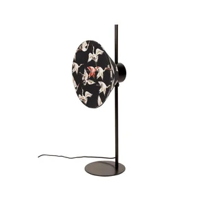 Černá stolní lampa s textilním stínidlem Jaylee