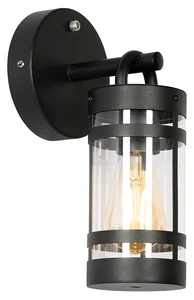 Černá venkovní nástěnná lampa s čidlem soumraku - Ruben