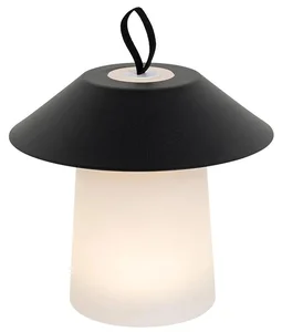 Černá venkovní stolní LED lampa s nastaviteľným stmívačem