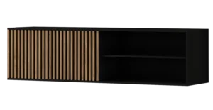 Černá závěsná TV skříňka Meorati