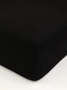 Černé jersey prostěradlo s elastanem 140x200 cm