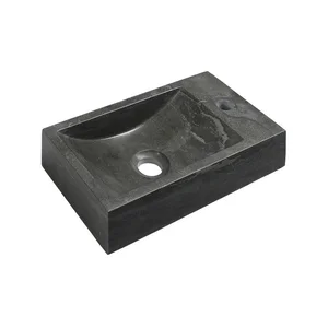 Černé kamenné umývátko 40x22 cm