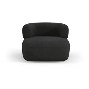 Černé křeslo z bouclé tkaniny Jenny