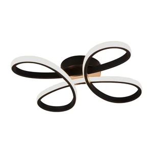 Černé LED stropní svítidlo Fly Trio 40×40 cm