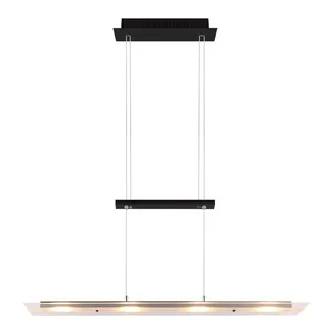 Černé LED závěsné svítidlo Milos se skleněným stínidlem