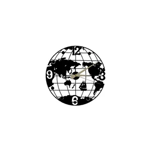 Černé nástěnné hodiny Globe Clock 50 cm