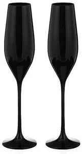 Černé sklenice Ghost na sekt, 2 kusy, 210 ml