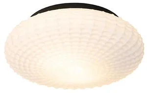Černé stropní svítidlo s opálovým sklem 35 cm IP44