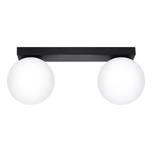 Černé stropní svítidlo se skleněným stínidlem Ø12 cm – Umerta, Nice Lamps