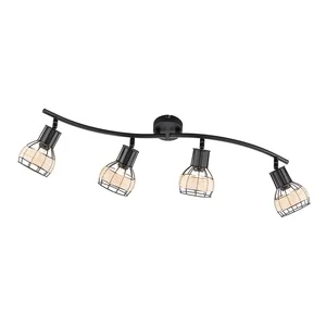 Černé stropní svítidlo Straw 10,5×70 cm – Fischer & Honsel