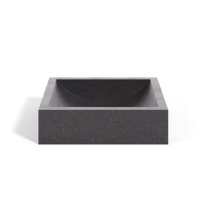 Černé terrazzo umyvadlo Sunday 40x45 cm