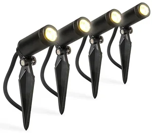 Černé zahradní reflektory Garly s LED IP68, sada 4 kusů
