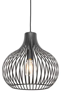 Černé závěsné LED svítidlo Saffira 38 cm