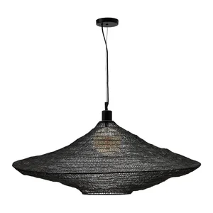 Černé závěsné svítidlo Makai Ø87 cm – Kave Home