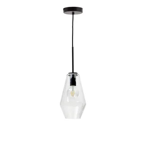 Černé závěsné svítidlo Mao s skleněným stínidlem