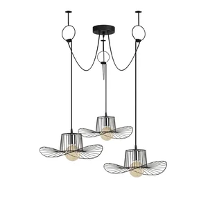 Černé závěsné svítidlo s 3 žárovkami Opviq lights Tel Hat