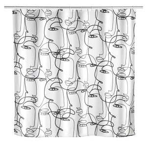 Černo-bílý závěs Wenko Faces