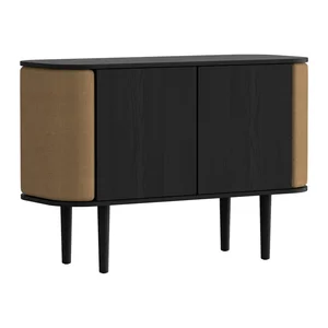 Černo-hnědá dubová komoda Treasures 109x75 cm UMAGE