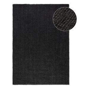 Černý jutový koberec 60x90 cm Bouclé