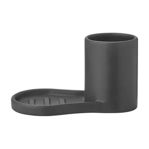 Černý kameninový stojan na mycí prostředky Piro