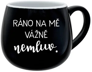 Černý keramický hrnek 300 ml s vtipným nápisem