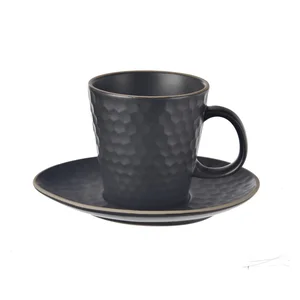 Černý keramický šálek na cappuccino 250 ml Tea Time Orion