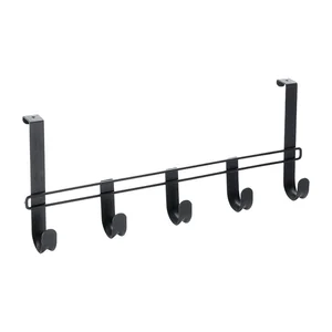 Černý kovový věšák na dveře 38 cm Lava Metaltex