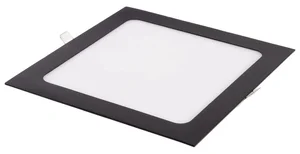 Černý LED panel 12W čtvercový, studená bílá