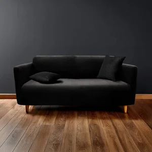 Černý napínací potah na třímístnou pohovku Sacha