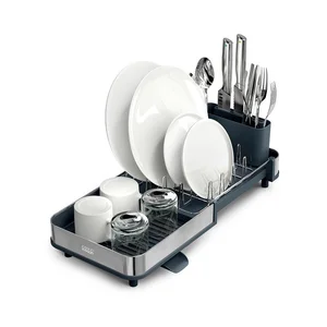 Černý nastavitelný odkapávač Extend Slim Steel – Joseph Joseph
