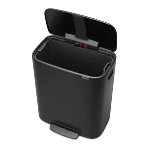 Černý ocelový odpadkový koš 60 l Brabantia
