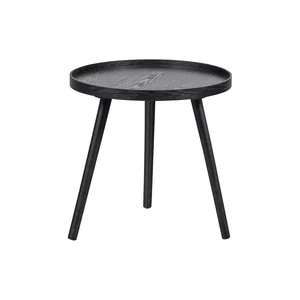 Černý odkládací stolek WOOOD Mesa, Ø 45 cm