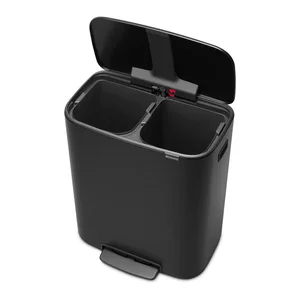 Černý odpadkový koš Brabantia na tříděný odpad 2x30 l