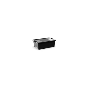 Černý plastový úložný box Bi-Box M s víkem 55 × 35 × 19 cm