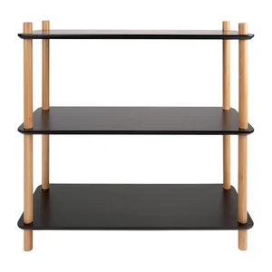 Černý regál Leitmotiv Cabinet Simplicity 80x82,5 cm