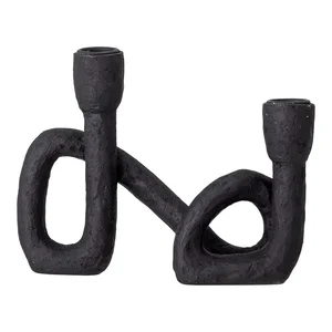 Černý svícen Bloomingville Mashel, 16,5 cm