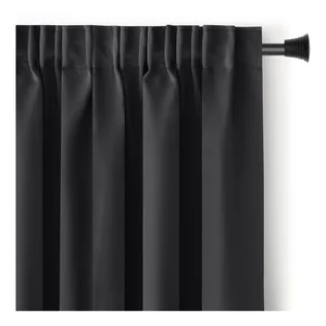 Černý termo zatemňovací závěs Pleat 140x245 cm