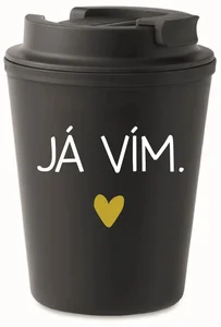Černý termohrnek 300 ml JÁ VÍM.