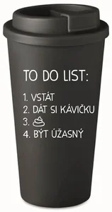 Černý termohrnek 475 ml Být úžasný