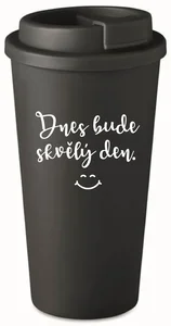Černý termohrnek 475 ml s motivem Dnes bude skvělý den