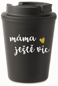 Černý termohrnek s nápisem Máma je ještě víc 300 ml