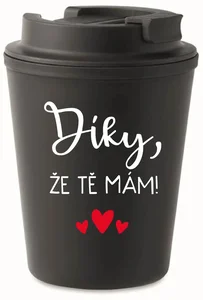 Černý termohrnek s vtipným nápisem 300 ml