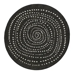 Černý venkovní kruhový koberec NORTHRUGS Bali, ø 140 cm