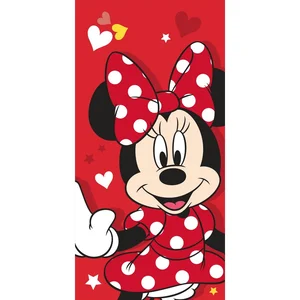 Červená dětská bavlněná osuška 70 × 140 cm Minnie Red Heart – Jerry Fabrics